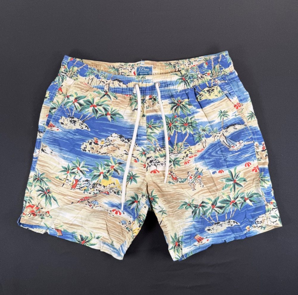J Crew Resort Beach Vacation Men's Bathing Suit / Swim Trunks (Size S) 6" Inseam